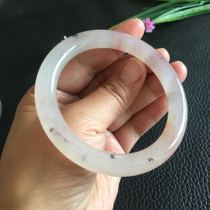 Xinjiang gold silk jade Violet ice bottom gem light Gobi jade seed material fine round strip rich jade bracelet natural A goods