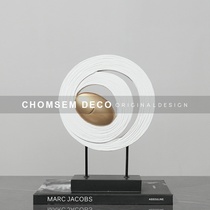 Modern minimalist style Home soft decorations Symphonic ornaments Model room living room entrance white with golden furnishings