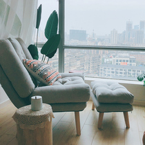 Muyou lazy sofa Single balcony recliner Bedroom small sofa chair Tatami leisure net red folding backrest chair