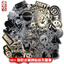 101 Tide brand imitation metal surface waterproof luggage sticker laptop car sticker car sticker decoration waterproof sticker