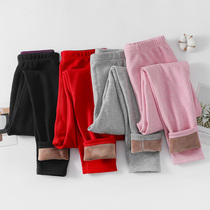 School uniform artifact warm pants cotton girl child plus velvet thick autumn pants junior high school girls wear bottom cotton pants