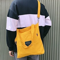 KAFAKsSHOP hand-held crossbody canvas bag personality street lovers Japanese shopping bag tide one shoulder chest satchel bag