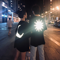 CCJE mens new summer couple loose top ins tide brand net red tide flow short-sleeved reflective T-shirt men