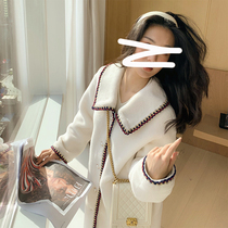 From a 100% wool fragrant wind granular cashmere lamb wool coat womens fur one long square collar coat women