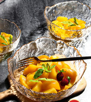 Japanese hammered Phnom Penh glass bowl Salad bowl set Household fruit plate Creative Nordic style tableware Dessert bowl