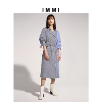(Designer brand IMMI)Pure cotton stitching wide stripe trench coat 181CO004X