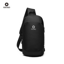 ozuko new usb chest bag Korean casual mens chest bag cross-border multifunctional waterproof shoulder cross-border Mens bag