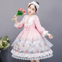 UK next sara girl dress with dress 2022 spring new child skirt foreign air loretta princess dress