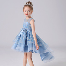 Girls dresses Princess dresses Puffy yarn Spring and autumn and summer girls wedding dresses June Festival childrens birthday performance clothes