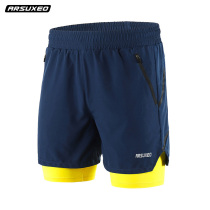 Sports shorts mens summer quick-drying breathable thin loose with lining double-layer anti-light fitness training running pants