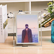 Wang Yuan birthday gift girl Wang Yuan crystal photo frame Korean glass table photo custom creative diy with the same T