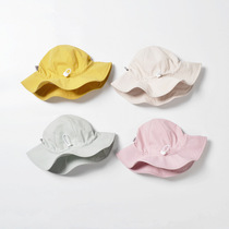 Korean spring and summer new male and female boy sunshade fishermans hat baby cotton sun cap basin adjustable sun hat