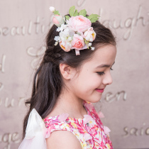 Oufu Ting Korean Girl Flower hairclip headwear children simulation flower edge clip floral headdress dress flower girl wedding dress