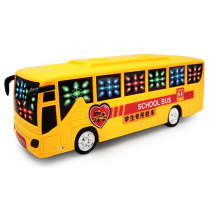 Luminous Universal Music Bus Car Puzzle Toy Electric School Bus Toy Children Car Model Toys 3 years old