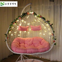 Double hanging basket rattan chair Birds Nest indoor adult balcony outdoor swing lazy rocking chair Net red chair hanging chair rocking basket chair