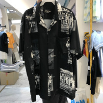 2020 Summer new east gate apm Korean mens clothing portrait printed loose street tide short sleeve shirt