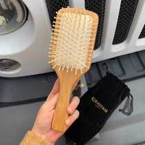 Self-use recommended high quality raw wooden handle scalp soothing airbag massage comb packaging is not good