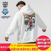 Muscle Dog My Court partner trendy print loose sports casual hooded sweater men