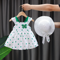 Girls dress with dress and summer style 2022 new small children summer clothes ladies pure cotton princess nepotism female baby dress