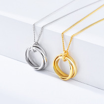 fashion 2021 new 925 sterling silver geometric circle necklace simple temperament design clavicle chain necklace