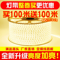 100 m led light with strip three color change living room ceiling line light outdoor super bright waterproof outdoor signboard 220V