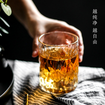 Japanese-style handmade hammer whiskey beer creative wine glass drinking cup thick lead-free heat-resistant glass home
