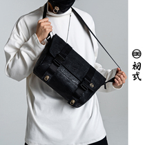 Beginner State Tide Mens Slanted Satchel for men Tide Cards Single Shoulder Bag Texture Casual Students Bag trend riding commute