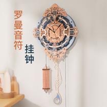 Roman Notes Hang Clocks Creative Perpetual Calendar Desktop Pendulum minimalist Home Decorative Arts Diy Handmade Gifts