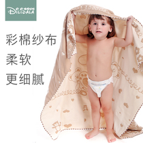 Baby bath towel Cotton gauze Soft absorbent newborn blanket Baby children baby bath towel Bath supplies Color cotton