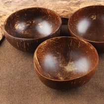 Rice bowl natural coconut shell bowl nest old coconut shell bowl coconut shell tableware bowl coconut shell dessert natural container tableware bowl 1