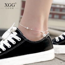 XGG925 silver anklet female palace bell hollow transfer beads round beads Simple foot decoration Foot decoration lettering bells Birthday gift