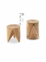 Nordic solid wood stool low stool creative personality seat designer low chair coffee table wooden pier side corner and triangle