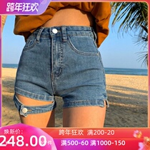European and American Spice Girls High Waist Denim Shorts Women 2021 New Summer Thin ins Tide Design Sense Small Hot Pants