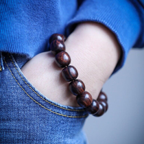 Hainan Huanghuali (oil pear)13x14mm fragrant yellow sandalwood play old bead hand string