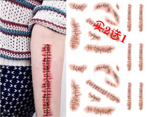 Halloween Realistic Horror Sticker Blood Fake Wound Scuts Scar Scar Tattoo Scar Sticker Bar Makeup Face Sticker