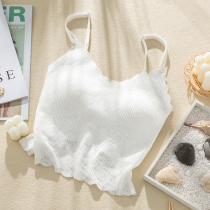Beauty Back Harness Vest Woman Thin one-piece Breasted Inner Lap Strap Chest Cushion Underwear Lace External Wearing bottom bra Summer
