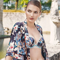 LizaCheng high-end custom Zen embroidery dragon print French deep V gather thick bra underwear LB0990