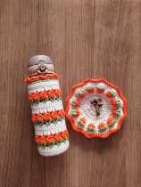 Handmade crochet wool tulip cup set creative thermos cup with portable cupboard magician universal 400500ml