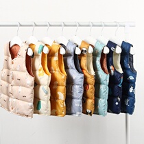 Childrens down vest baby warm waistcoat 3 boys and girls waistband baby horse children light cotton vest 5