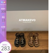 (Lu Xiaobu) Roman sandals female summer thick bottom increased small fragrant style French retro high-grade woven sandals