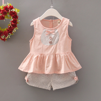 0-1-2-3-year-old baby girl short sleeve summer clothing shorts suit princess tide clothes two sets of summer foreign air