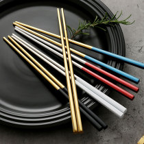 Creative 304 stainless steel chopsticks non-slip anti-mold metal chopsticks Nordic INS restaurant Home chopsticks set