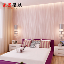 Simple striped wallpaper bedroom non-woven wallpaper living room wall TV background wall environmental wallpaper Moonlight forest