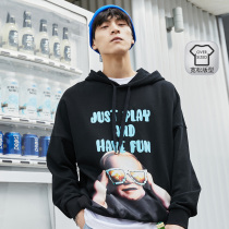 Ayogenic jack Jones 2022 male trend INS cute portrait graffiti loot even cap sweatshirt black 221133178