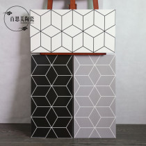 Nordic antique brick 300x600 matt black and white grey geometric block bathroom with balcony toilet kitchen tiles