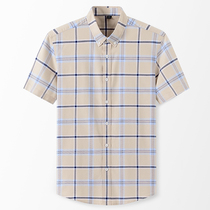 Summer Mens Short Sleeve Shirt Harbor Wind Day System Plaid Cotton Lining New Coat Thin style Casual Half Sleeve Tide Clothes