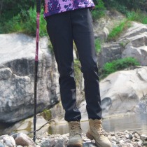 Exploratory outdoor soft-shell pants womens autumn and winter plus velvet warm windproof pants hiking trousers sports cold-proof padded assault pants