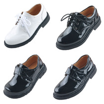 Girl Black Leather Shoes Butterfly Knot Girl Princess Shoes Leather Shoes Leather Shoes Shoes Students Performance Shoes Lacquer Leather Bright Face