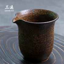 (Three times of solitary products) firewood burning road cup pure wood burning pure hand-drawn embryo bottomless glaze natural ash