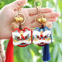 Handmade DIY material bag Lucky Cat Pingan Fu Keychain Pingan Rune embroidery diy incense bag car hanging chain send boyfriend